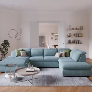 Neu Im Sortiment Lorena Wohnlandschaft mit Schlaffunktion und Bettkasten - Cotta