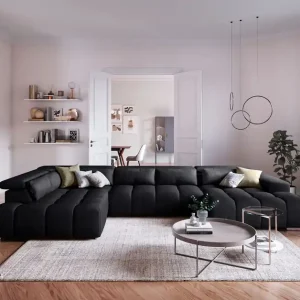 Online Kaufen Orion XXL Wohnlandschaft - Stoff Velvet - Cotta