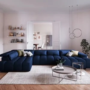 Jetzt Kaufen Orion XXL Wohnlandschaft - Stoff Velvet - Cotta