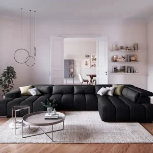 Orion XXL Wohnlandschaft - Stoff Velvet - Cotta Billig