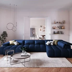 Orion XXL Wohnlandschaft - Stoff Velvet - Cotta Sonderangebot