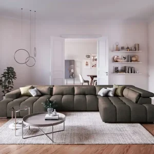 Sichere Zahlung Orion XXL Wohnlandschaft - Stoff Velvet - Cotta