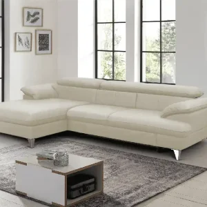 Saisonangebot David Ecksofa Echtleder – Schlafsofa mit Bettkasten
