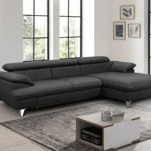 Billig David Ecksofa Echtleder – Schlafsofa mit Bettkasten