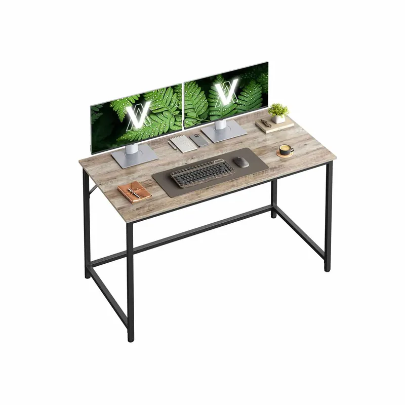 Letzte Chance Schreibtisch mit Metallrahmen 60 x 120 x 76 cm greige meliert-tintenschwarz