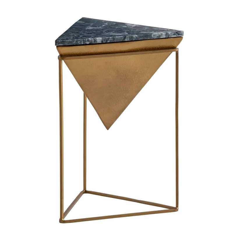 Preisreduziert Beistelltisch Echter Marmor Metall 37x37x53 cm Anstelltisch Grün Gold
