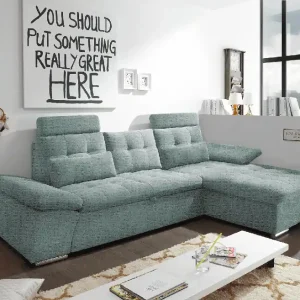 Angebot Ecksofa Medan Ice Blue – Modernes Sofa mit Schlaffunktion