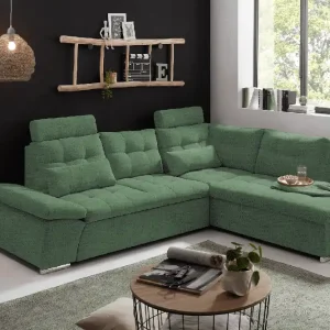 Sichere Zahlung Ecksofa Medan von Ed Exciting Design Winter Moss – Modernes Sofa mit Schlaffunktion & Glow Mikrofaser