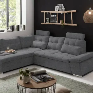 Sale Ecksofa Medan Anthrazit von Ed Exciting Design – Modernes Sofa mit Schlaffunktion & Glow Mikrofaser