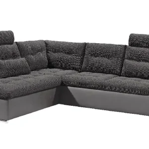 Ecksofa Jakarta Dunkelgrau / Lawa – Modernes Sofa mit Schlaffunktion & Kissen | ED Exciting Design Schnäppchen