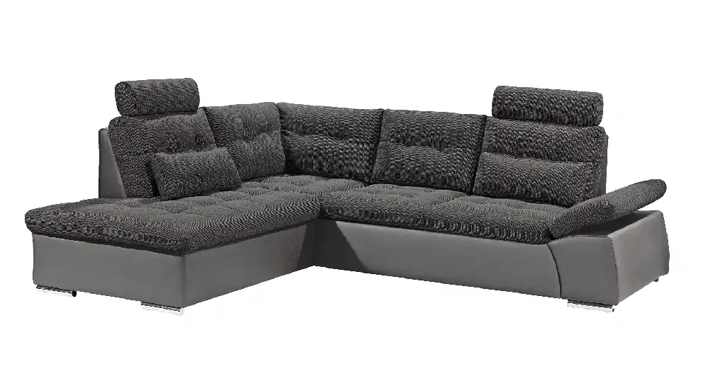 Ecksofa Jakarta Dunkelgrau / Lawa – Modernes Sofa mit Schlaffunktion & Kissen | ED Exciting Design Schnäppchen
