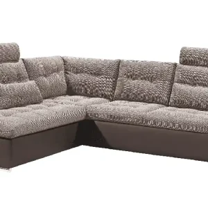 Ecksofa Jakarta Dunkelbraun / Camel – Modernes Sofa mit Schlaffunktion & Kissen | ED Exciting Design Markenprodukt