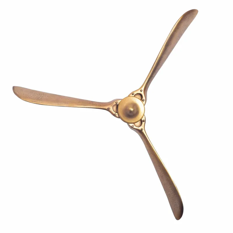 Deko Propeller 85x85 cm Gold Metall Flugzeug Wandpropeller Neue Ware