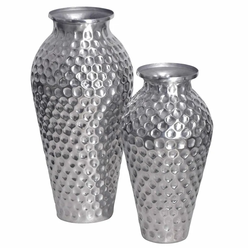 Deko Vase 2er Set Aluminium Silber Amphore Blumenvase Modern Jetzt Bestellen