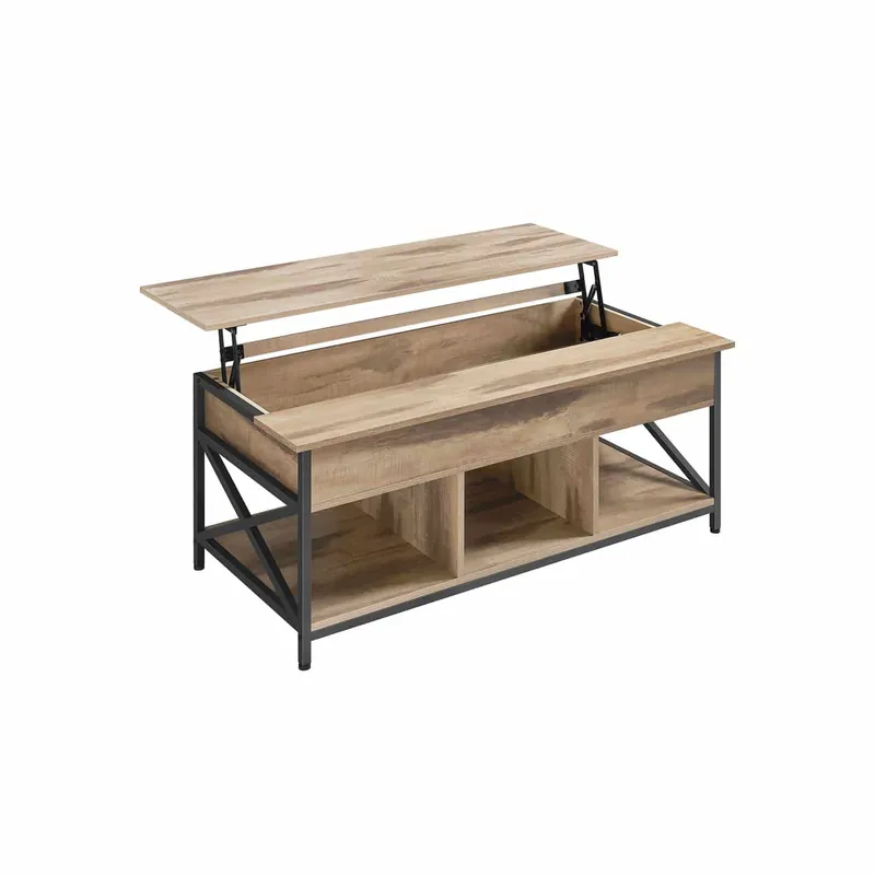 Couchtisch mit offenem und verstecktem Stauraum Kostenloser Rückversand