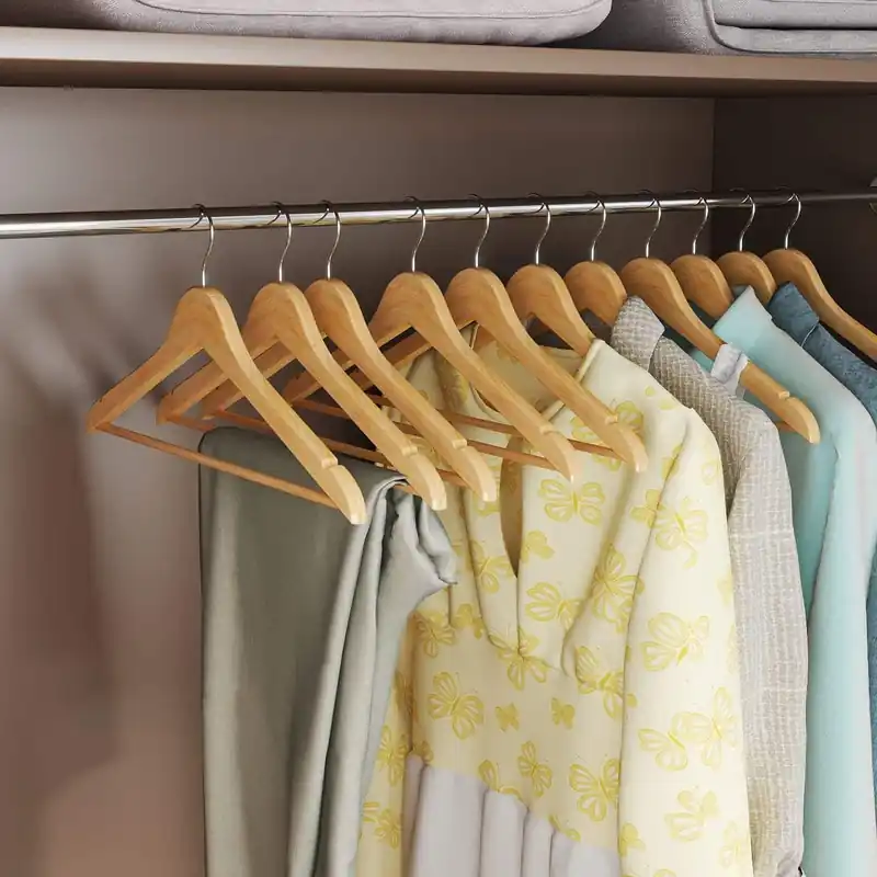 Kleiderbügel Holz, 20er Set, Bügel aus Massivholz Online Kaufen