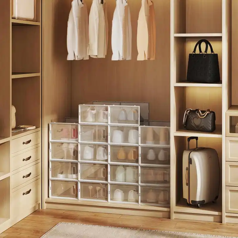 Kracherpreis Schuhboxen, 18er Set, Schuh-Organizer aus Kunststoff