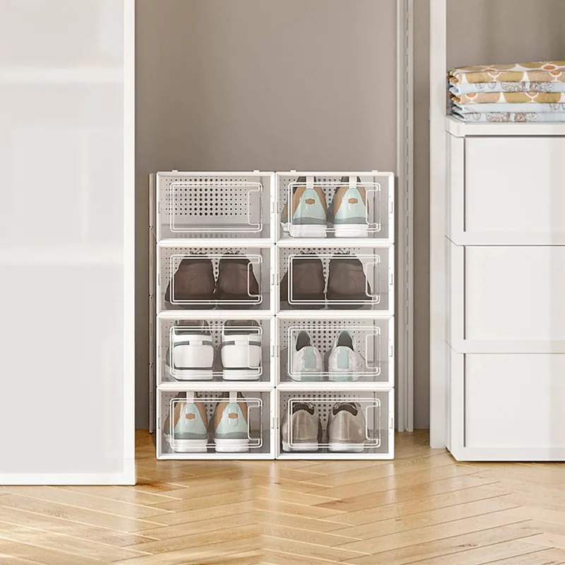 Schuhboxen, 8er Set, Schuh-Organizer aus Kunststoff Neue Kollektion