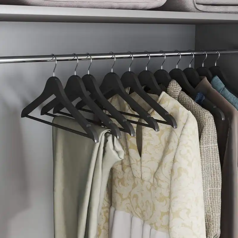 Kleiderbügel Holz, 10er Set, Bügel aus Massivholz Aktuell