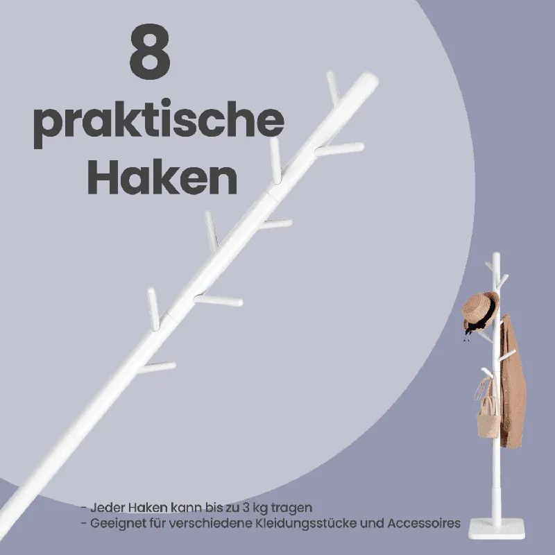 Garderobenständer, Kleiderständer Massivholz, Jackenständer Baumform Nur Heute