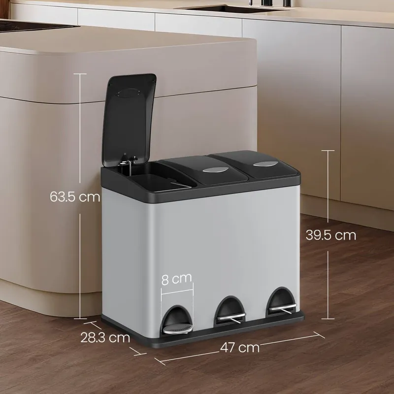 Markenprodukt Mülleimer Küche, 3 x 8 L, kleine Kapazität