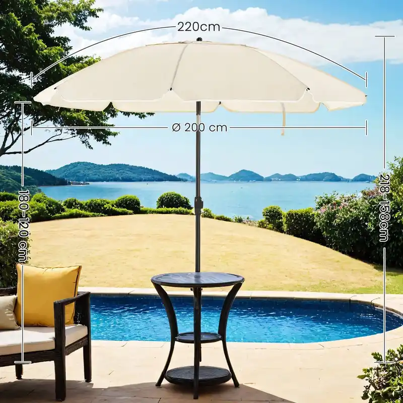 Sonnenschirm, 200 cm, Sonnenschutz Geprüft