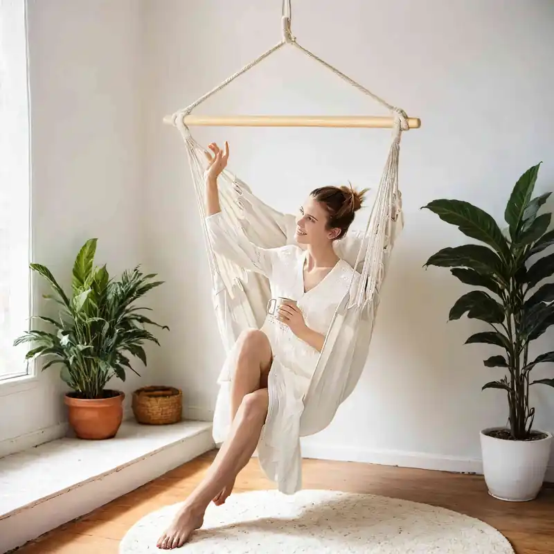 Neu Hängesessel, Hängeschaukel mit 2 Kissen, Hängestuhl