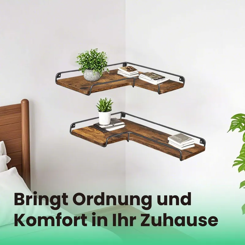 L-förmiges Eckregal, 2er Set, Wandregal Markenware