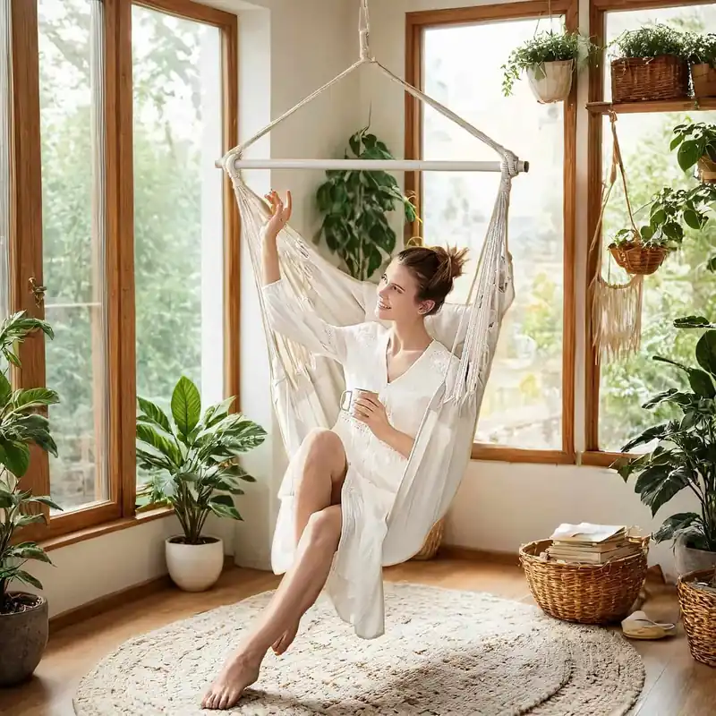 Super-Preis Hängesessel, Hängeschaukel mit 2 Kissen, Hängestuhl