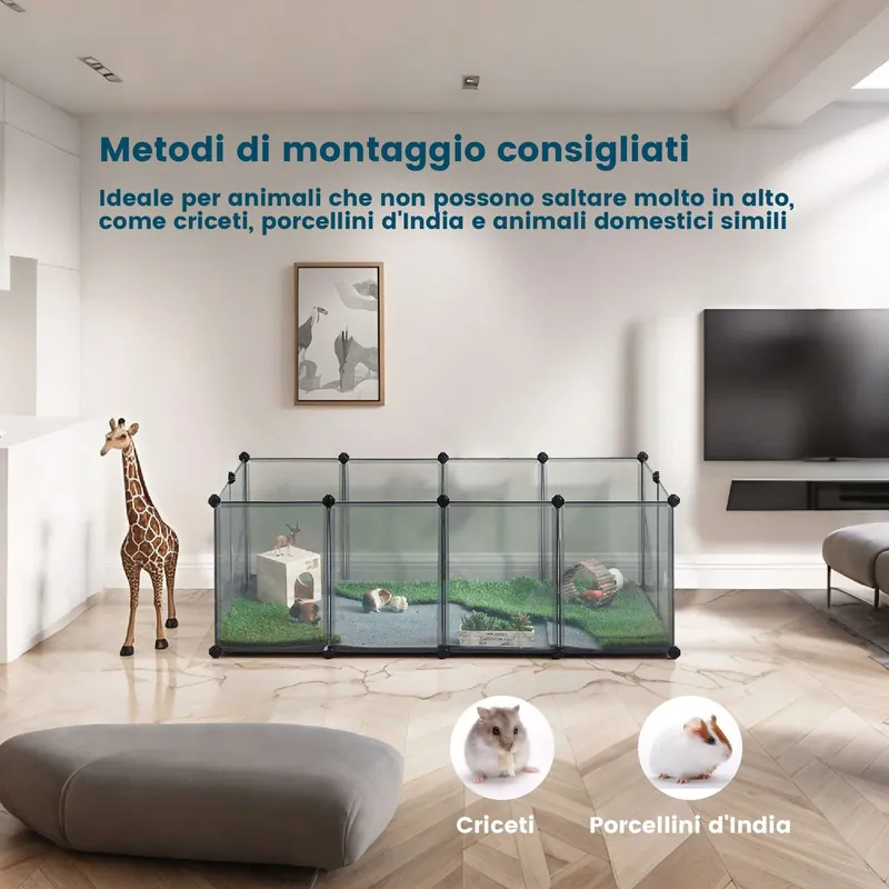 Begrenztes Angebot Freigehege mit Bodenplatten, Laufstall, Meerschweinchen Gehege