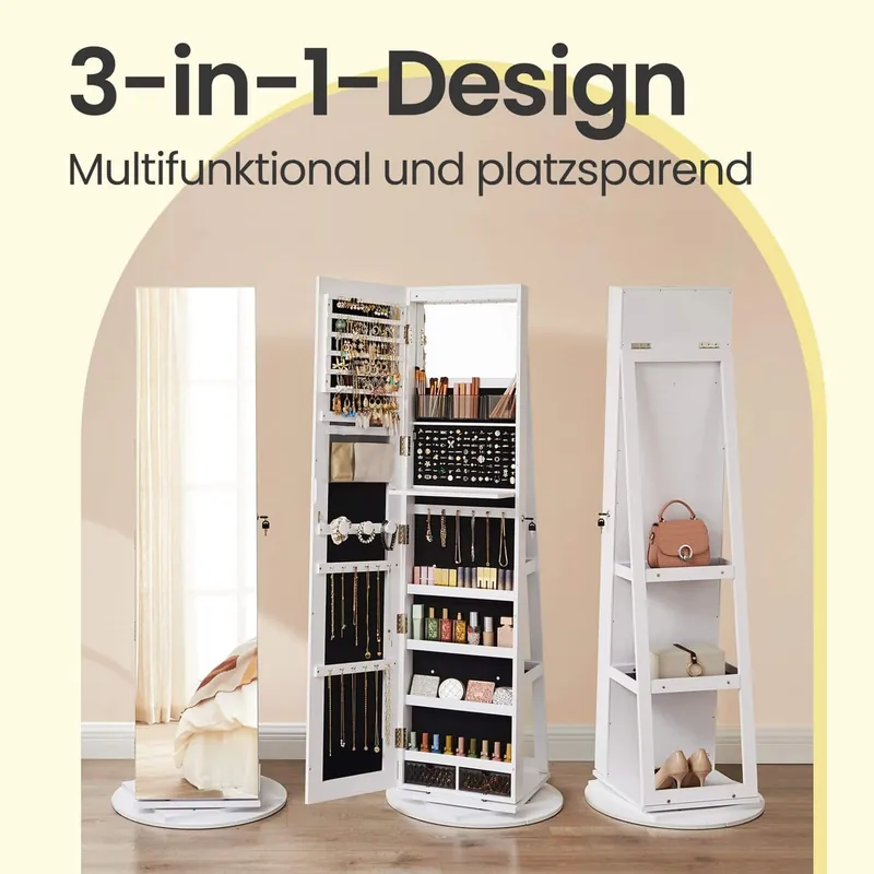 Schmuckschrank, Spiegelschrank, mit rahmenlosem Ganzkörperspiegel Wochenendangebot