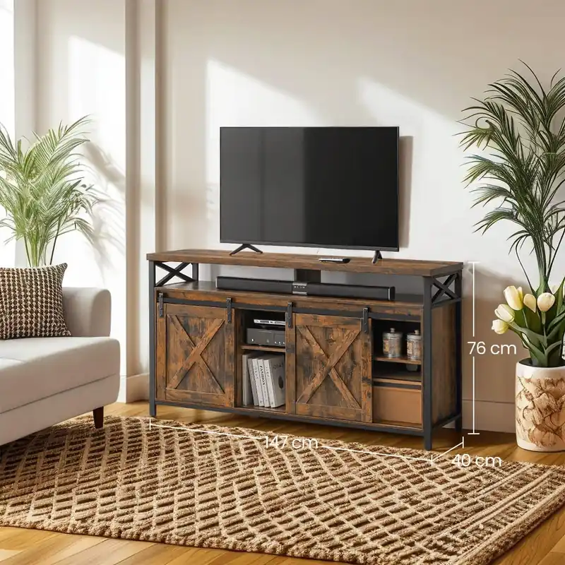 TV-Schrank Landhausstil vintagebraun-schwarz Gratis Versand