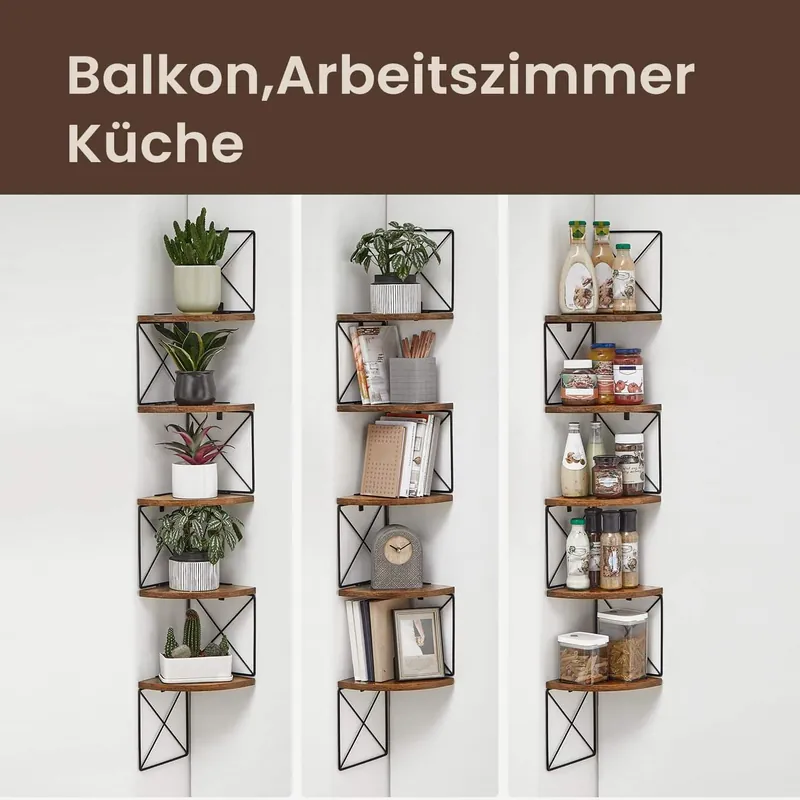 Eckregal, Bücherregal Zickzack-Design, 5 Ebenen Sofort Bestellen