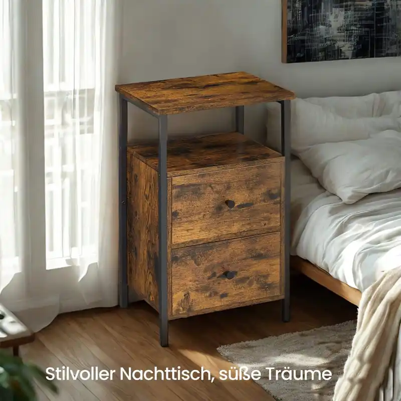 Saisonangebot Nachttisch, Beistelltisch, mit 2 Schubladen