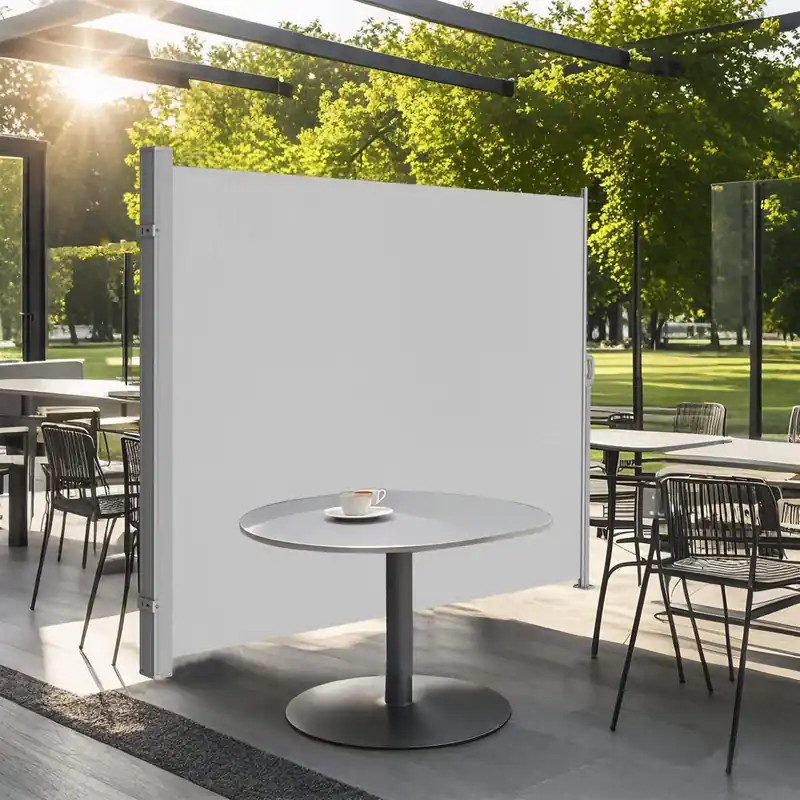 Billig Seitenmarkise mit Stahl-Kasten, rostbeständig, ausziehbar