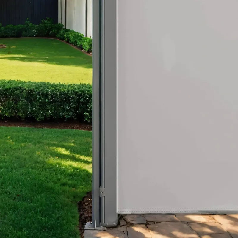 Bodenhalterung für Seitenmarkisen-Pfosten, Metallplatte mit Kunststoff-Deckel, Ausziehfixierung Kracherpreis