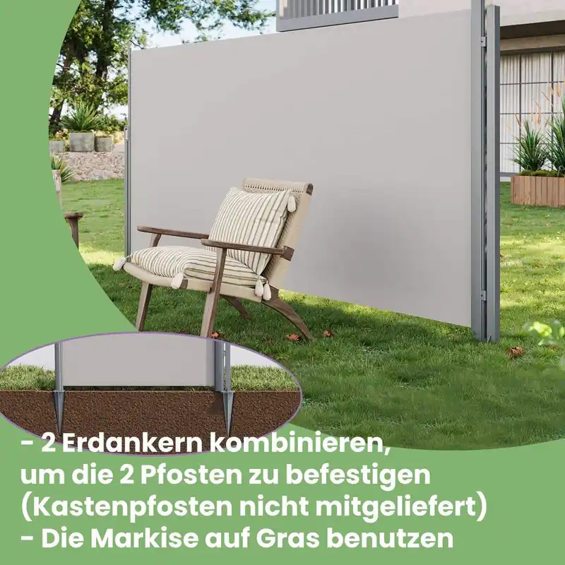 Beliebt Erdanker, Bodenanker für Standpfosten von Seitenmarkisen, Erdnagel,