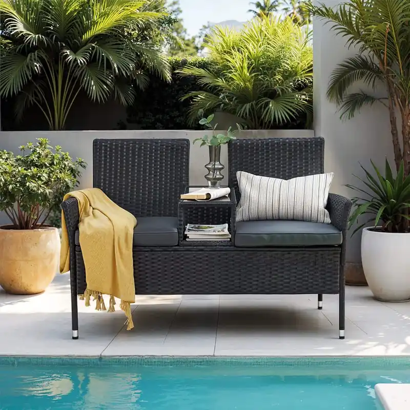 Gartenmöbel, Balkonmöbel aus PE-Polyrattan, mit Tisch Neuheit