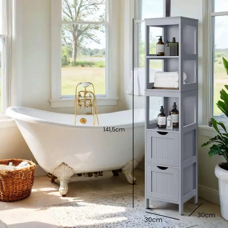 Badezimmerschrank, Schrank freistehend, Badezimmermöbel Top-Preis