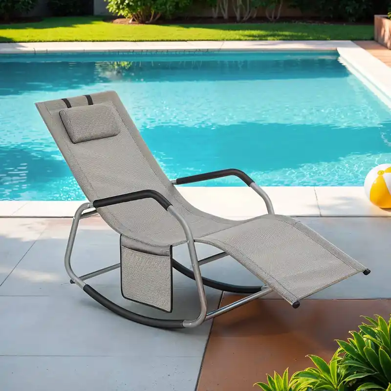 Schaukelliege, 151 x 56 x 90 cm, Liegestuhl Schneller Versand