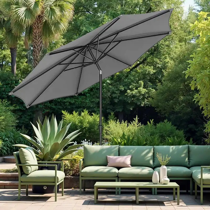 Sonnenschirm 340 cm, UPF 50+, Strandschirm Kostenloser Rückversand