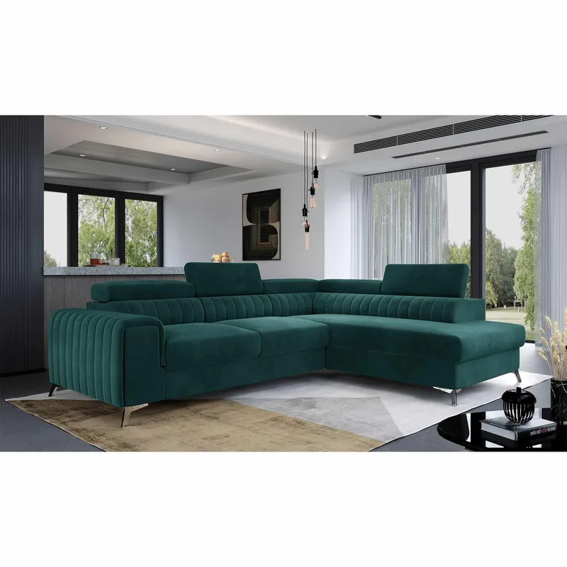 Ecksofa Laurence mit Schlaffunktion und Bettkasten - Monolith-Stoff Sonderangebot