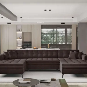 Expressversand Vertizo Wohnlandschaft mit Schlaffunktion - Nube-Stoff