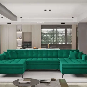 Vertizo Wohnlandschaft mit Schlaffunktion - Nube-Stoff Kracherpreis