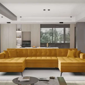 Vertizo Wohnlandschaft mit Schlaffunktion - Nube-Stoff Neuheit