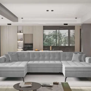 Mega-Angebot Vertizo Wohnlandschaft mit Schlaffunktion - Nube-Stoff