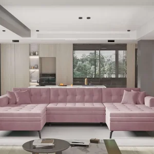 Vertizo Wohnlandschaft mit Schlaffunktion - Nube-Stoff Markenprodukt