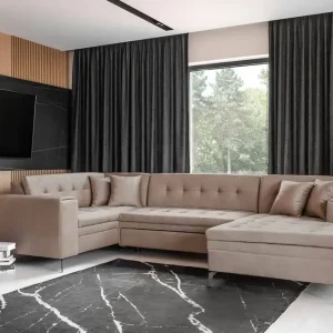 Montez Wohnlandschaft mit Schlaffunktion - Nube-Stoff Heißes Angebot