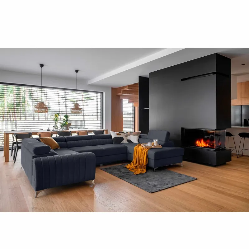 Schneller Versand Louis Wohnlandschaft mit Schlaffunktion & Bettkasten - Poco-Stoff