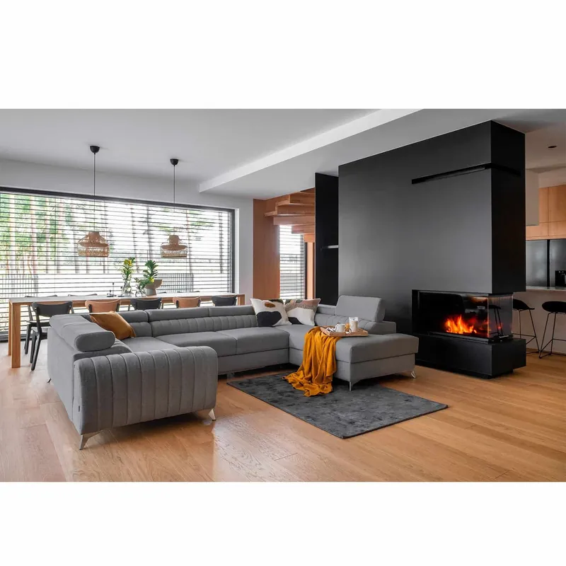 Begrenztes Angebot Louis Wohnlandschaft mit Schlaffunktion & Bettkasten - Poco-Stoff